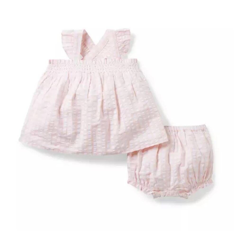 Janie and Jack Baby Gingham Seersucker Matching Set Size 12- 18 M